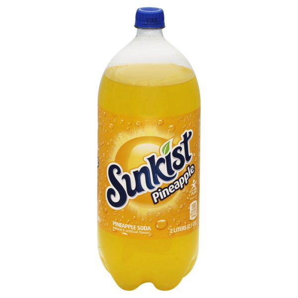 Sunkist Pineapple Soda Plastic - 2 Lt. x 8