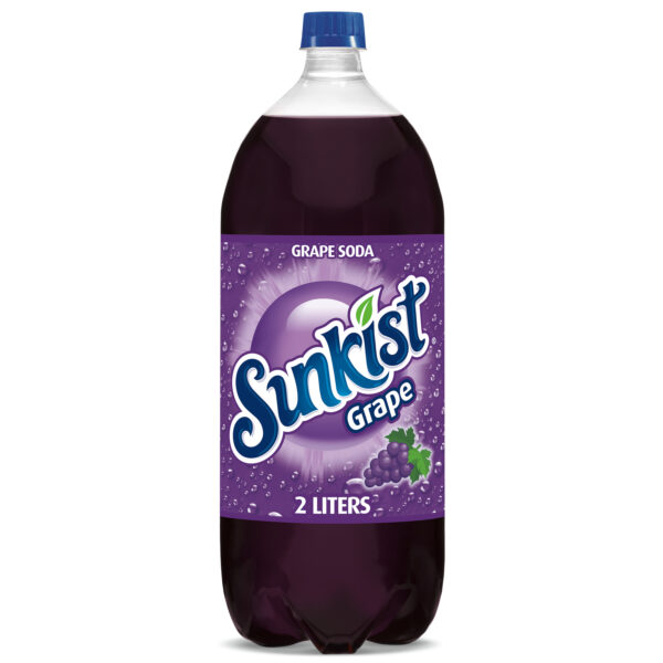 Sunkist Grape Soda Plastic - 2 Lt. x 8