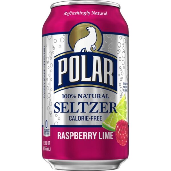 Polar Seltzer Raspberry Lime Can - 12 Oz. 2 x 12