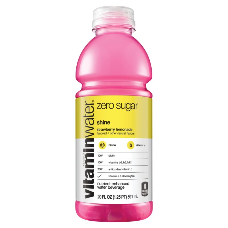 Vitaminwater Shine Strawberry Lemonade Zero Sugar Plastic 20 Oz. x 12