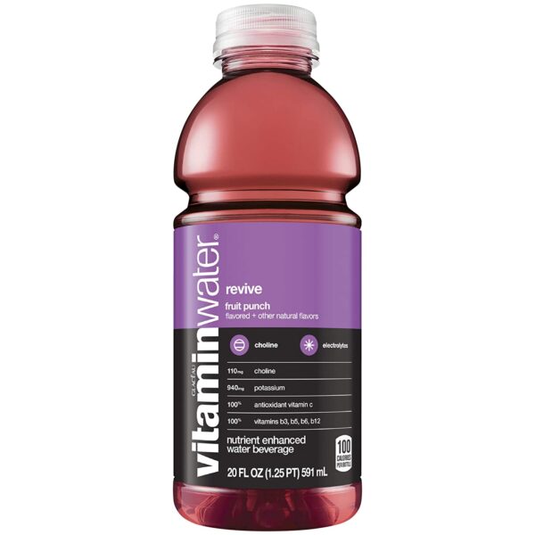 Vitaminwater Revive, Fruit Punch Plastic 20 Oz. x 12