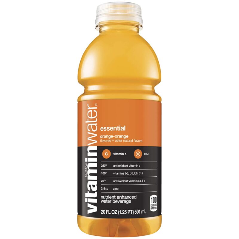 Vitaminwater Essential, Orange - Orange Plastic 20 Oz. x 12