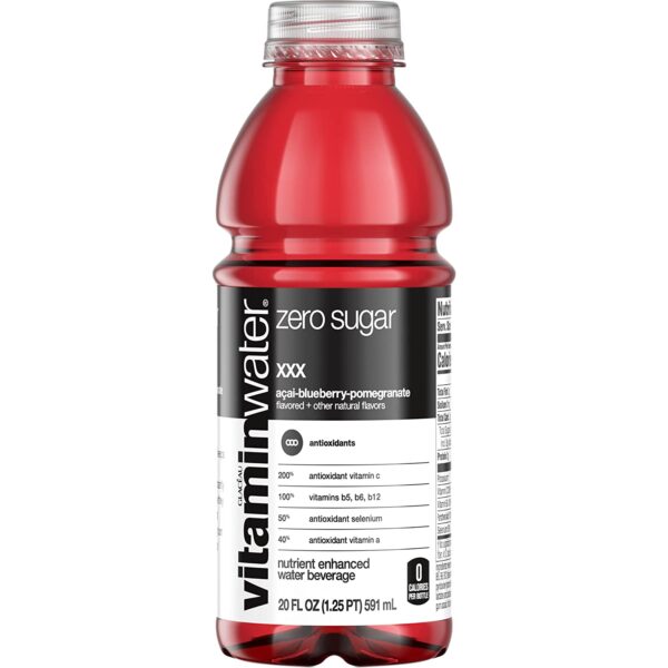 Vitaminwater XXX Blueberry Zero Sugar Plastic 20 Oz. x 12